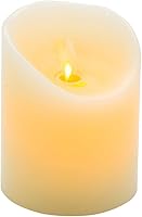 Vista 10 de Fire Tek - Vela de pilar sin llama de 3 x 8 pulgadas, 1 vela LED programable, llama bailarina, para el hogar, bodas y fiestas, vela blanca de pilar