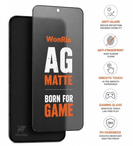 Image of WonRia Pack 1- Matte Screen Guard Protector for Poco X8 5G Matte Tempered Glass Edge to Edge [Anti-FingerPrint | Anti-Glare | Shinning Border] - (Made of Glass)