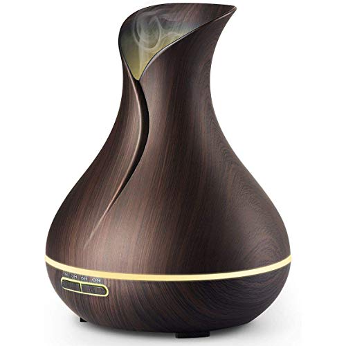 URPOWER Essential Oil Diffuser, 400ml Wood Grain Aromatherapy Diffuser Ultrasonic Cool Mist Humidifier