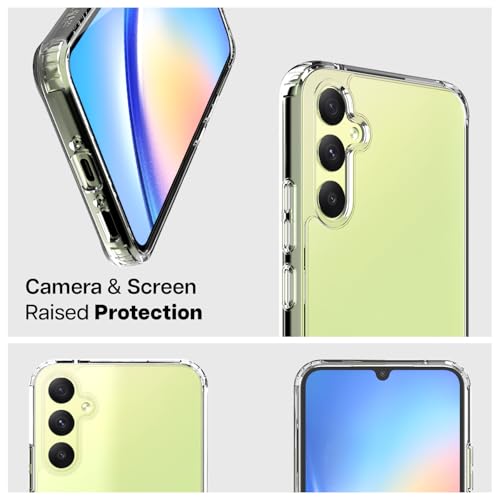 Image of KAPAVER Hybrid Shockproof Back Cover Case Compatible with Galaxy A34 (PC+TPU) (Clear)
