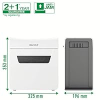Leitz IQ 3M Premium Aktenvernichter P5, Mikroschnitt, 4-3 Blatt (70-80g/m²), Super leise, kompakt & sauber, TÜV+GS zertifiziert, 10L Behälter, für Büro & Home Office, Protect Serie, Weiß, 80930000 – Ansicht 5