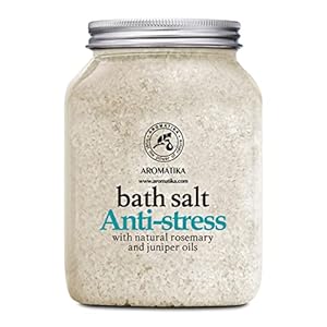 De-Stress Bath Salt 46 Oz – 100% Natural & Pure Salt Essential Oils Rosemary & Juniper – Best for Good Sleep – Relaxing – Calming – Body Care – Beauty – Aromatherapy – Stress Relief