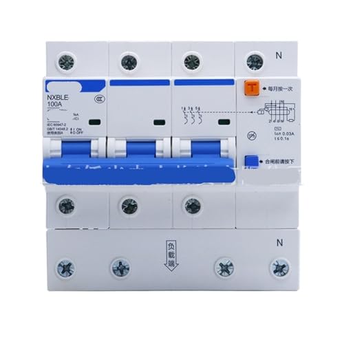 Disjoncteur de fuite NXBLE-125 3P 100A interrupteur d'air triphasé quatre fils