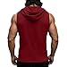 Sdeycui Mens Sleeveless Shirts Hoodie Drawstring Fashion T-Shirts Solid Color Workout Basic Business Tshirts Red