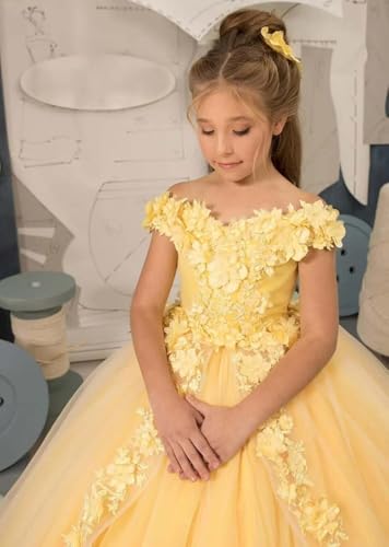 Flower Girl Dress Off Shoulder First Communion Dress for Girls Party Pageant Dresses Ball Gown3