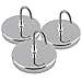 Master Magnetics MHHH20X3 Magnetic Hook with Handy Hook Chrome Plate, 2.04" Diameter, 1.275" Total Height, 20 Pounds, Silver (Pack of 3)