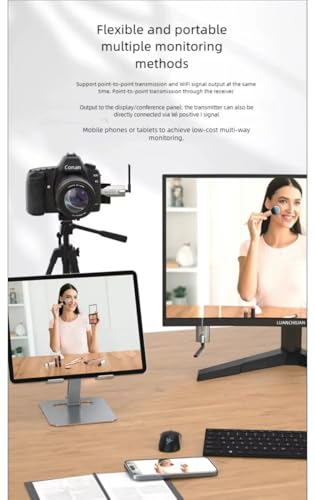 Image of ETZIN 100M Wireless HDMI Video Audio Transmitter Receiver Extender Display Adapter Dongle for TV Box Wireless HDMI Transmitter and Receiver, Plug and Play, 350FT Long Range 2.4G /5G 1080P ABS