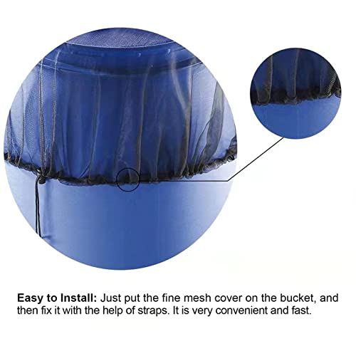 Mesh Cover For Rain Barrel, Water Collection Buckets Cover Netting With Drawstring Rain Barrel Accessories #TOP3