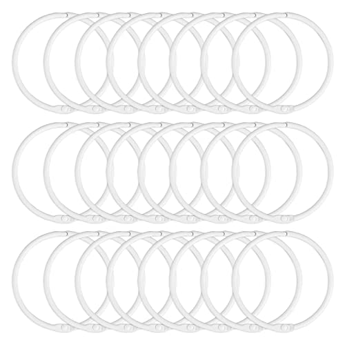 24 Pack Shower Curtain Rings, Rustproof Decorative Shower Curtain Hooks Metal Round Shower Ring Hooks For Bathroom Shower Rod (A-White) #TOP6