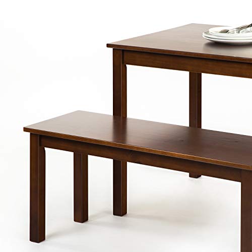 Zinus Juliet Espresso Wood Dining Table With Two Benches / 3 Piece Set, Table And Bench Set #TOP3