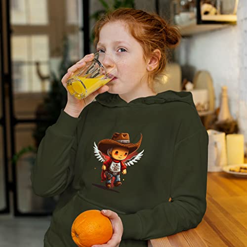 cowboy kids' sponge fleece hoodie - angel graphic kids' hoodie - kawaii hoodie for kids3