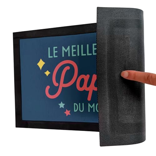 Paillasson Bleu Papi du Monde 75x50cm | Tapis Entrée Maison