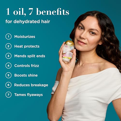 Image of OGX Extra Strength Damage Remedy + Coconut Miracle Oil Penetrating Hair Oil Treatment, Extra Hydrating Anti-Frizz Oil for Coarse, Dry Hair, Paraben-Free, Sulfated-Surfactants Free, 3.3 Fl Oz