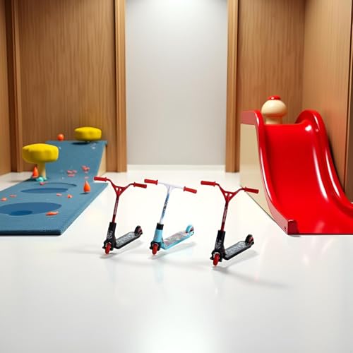 JENWUN 3 Stück Mini Roller mit Zwei Rädern, Mini Finger Skateboard, Kleiner Roller für Partygeschenke, Fingertraining