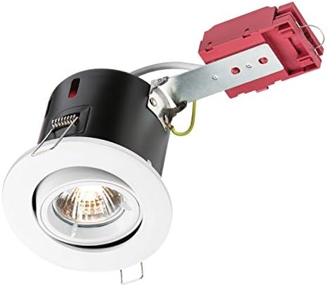 Knightsbridge Fixed GU10 230V 50W IC Fire-Rated Downlight-White, Metal