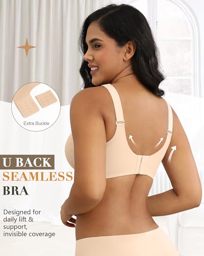HORISUN Seamless Wireless Bra for Women with Soft Support No Underwire Full Coverage Comfort Bras Back Smoothing Bralettes3