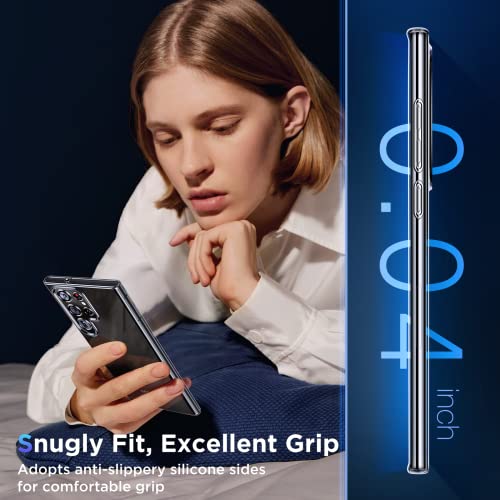 Humixx Ultra Clear For Samsung Galaxy S23 Ultra Case, [Never Yellow] [Mil-Grade Shockproof Protection] 2X Flexible Screen Protector + 2X Camera Protector Soft Slim Transparent Protective Case 6.8” #TOP5