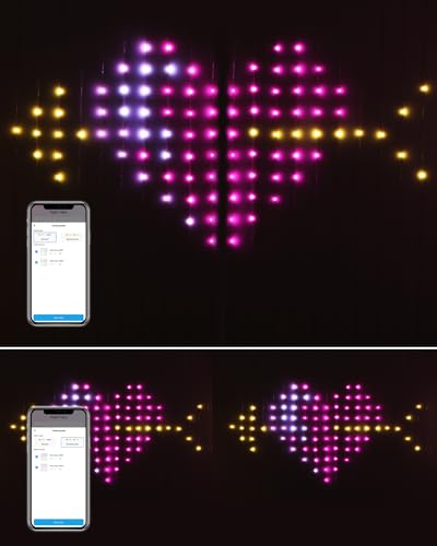 Smart Curtain Lights Pro - 540LEDs AI Pattern & GIF Display, WiFi APP Control Compatible with Alexa Google Home, Color Changing Music Lights Outdoor Indoor for Sweet Day Window Decor, 5x6.6FT