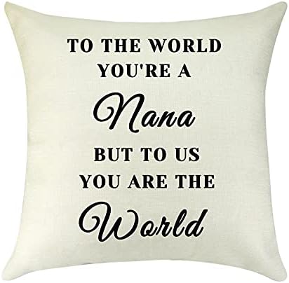 to My Grandma Gifts Decorative Cushion Cover Pillow Covers Birthday Mothers Day Thanksgiving Day Gift for Nana Grandma from Granddaughter Grandson Square Linen Pillow Case for Sofa Bedroom 18" x 18"