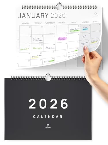 Wall Calendar 2026 UK - Calendar 2026 Month to View - 12 months calendar January 2026 to December 2026 (12 months) - Family Calendar for Easy & Efficient Planning - Large DIN A4 wall planner 2026