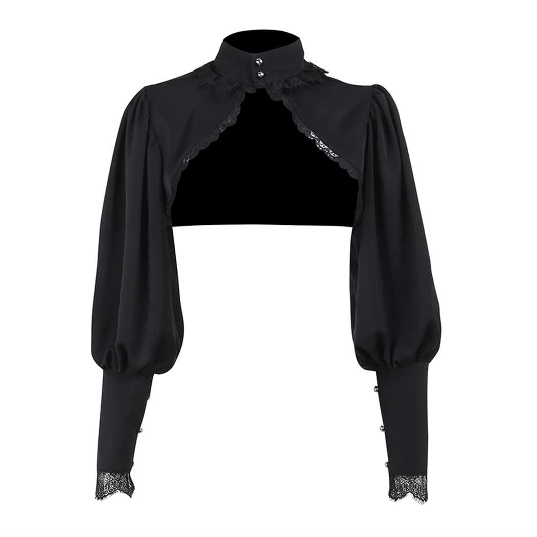 Bolero Shrug Top Trad Goth Black Shawls and Wraps for Evening Dresses Short Cardigan