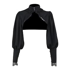 Bolero Shrug Top Trad Goth Black Shawls and Wraps for Evening Dresses Short Cardigan