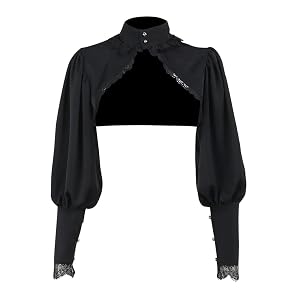Bolero Shrug Top Trad Goth Black Shawls and Wraps for Evening Dresses Short Cardigan
