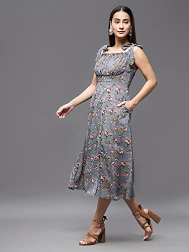 Image of Miss Chase Women's Round Neck Cap Sleeves Lace Knee -Long Skater Dress