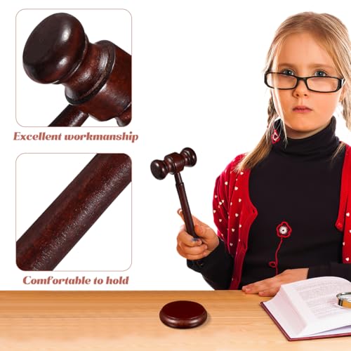 Martillo de madera maciza para juez y subastas con sonido claro 5