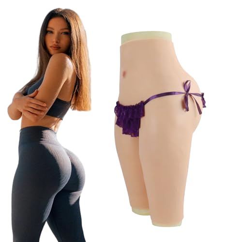 GAOLEI Realistic Silicone Fake Vagina Panties Hiding Gaff False Pussy Boxer Briefs Pluggable Butt Lift Underwear for Cosplay,Color3,basic