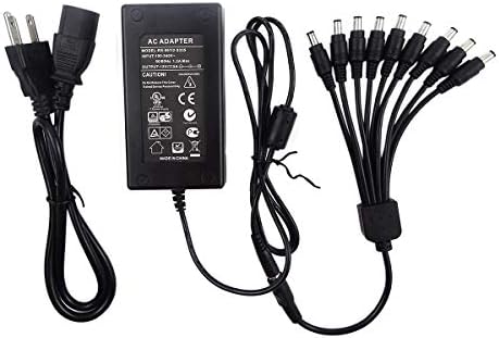 TIGERSECU Security Camera Power Adapter with 9-Way Power Splitter, 12V 5A 100V-240V Power Supply, Compatible with Lorex, Samsung, Q-See, Night Owl, Swann and Annke Cameras