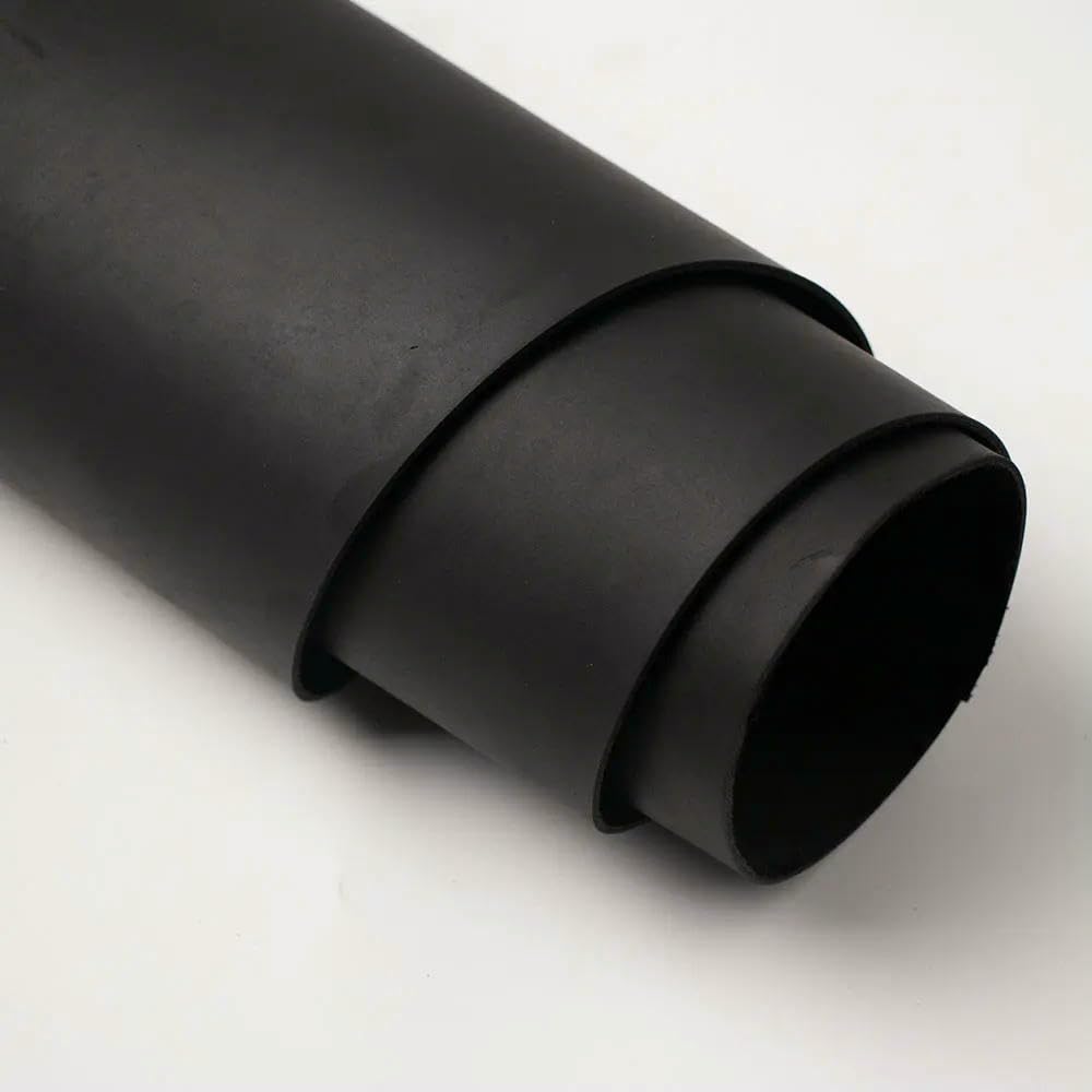 HYQOUKLR Real Leather Sheets, Crazy Horse Grain Cowhide Leather Multicolor Multiple Sizes 1.8-2.0mm(Black,30x10cm)