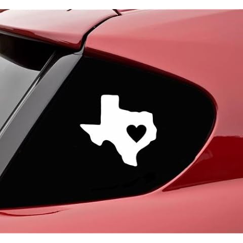 Texas state with heart vinyl decal bumper sticker Cover