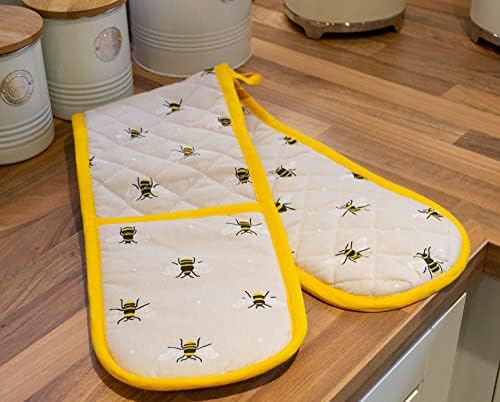 east2eden Countryside Kitchen Bee Design Double Oven Glove Gauntlet Mitt