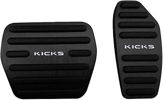 【最新型】日产 KICKS P15系 专用设计 高品质 铝 踏板 无需工具 KICKS 刹车 油门 踏板套 防划伤 防污 带防滑橡胶 2件套(黑色)