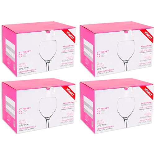 Acan Tradineur - Pack de 24 Copas - Modelo Misket - Capacidad: 260 ml - Ideal para Vino - Aptas para lavavajillas - Tamaño Aprox: Ø 6,7 x 16,5 cm