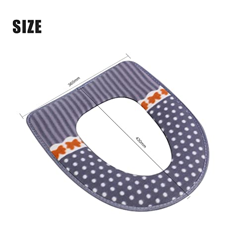 Friendjia 2-teiliges Premium-Toilettensitzkissen mit Klettverschluss, weicher, verdickter Toilettensitz, waschbar, wiederverwendbar – Pink Braun – Bild 3