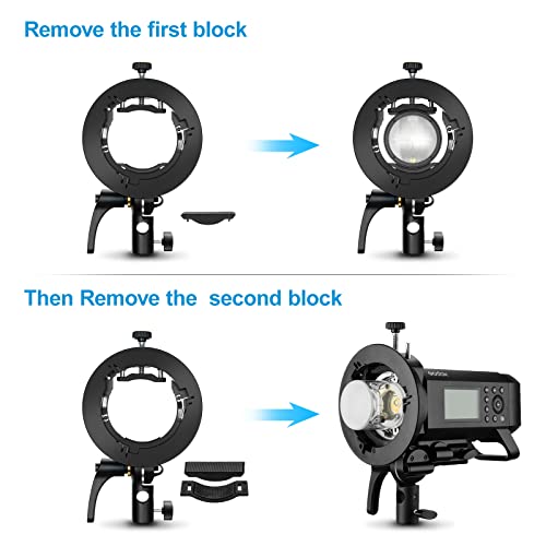 Godox S2 Speedlite Bracket Bowens Mount Holder For Speedlite Flash Snoot Softbox Honeycomb Reflector Umbrella(Godox S-Type Upgrade Version) #TOP2