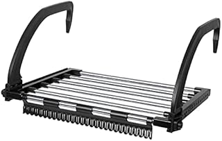 HEIBTENY Radiator Foldable Clothes Dryer Extendable Balcony Radiator Drying Rack Stainless Steel Folding Airer Radiator Drying Rack Rail for Hanging Clothes Towel Underwear Shoes Socks (32 X 40cm)