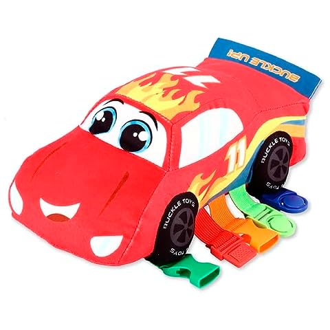 Buckle Toys - Bullet Racecar - Develop Fine Motor Skills - Sensory Learning Activity Toys - Toddler Plane Travel Essential Cover