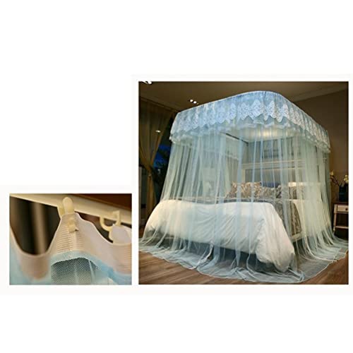 Moustiquaire de lit baldaquin princesse double couche bleu pour chambre élégante - 3