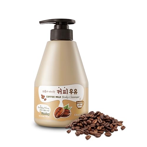 Image of Kwailnara Coffee Milk Body Wash (19.75 Fl Oz) - Korean Body Cleanser for Energized Skin | Milk Protein, Royal Jelly & Antioxidant Coffee Extract | Paraben-Free with Gentle Bubbles