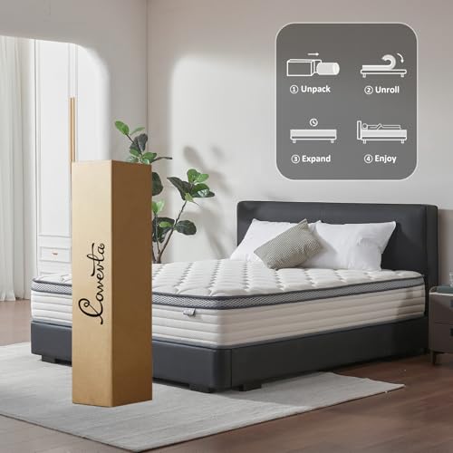 Image of Queen Mattress, 12 Inch Hybrid Mattress in a Box, Individual Pocket Springs with Pressure Relief, Breathable Comfort and Durable