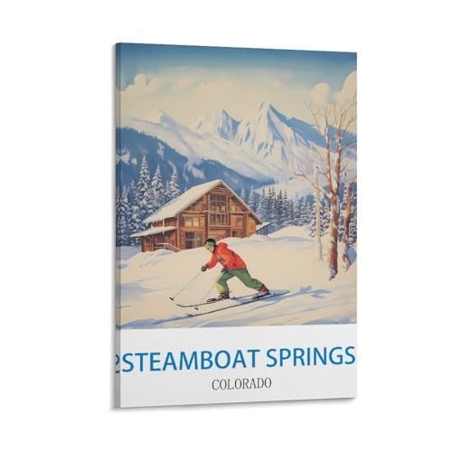 Toile vintage Steamboat Springs Colorado pour créer une ambiance voyage dans votre bureau