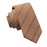 Mantieqingway Cotton Ties for Men Striped Business Mens Neckties Skinny Tie for Daily Dress, Office, College, Wedding, Party (Orange)