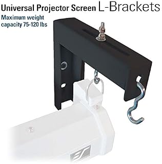 Elite Screens 6" Black Universal Projector Screen L-Brackets, Single Metal Welded Construction, Wall