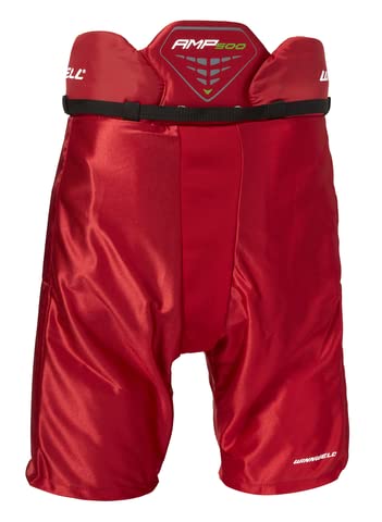 Winnwell Junior AMP500 Ice Hockey Pants - Protective Equipment for Hockey Players - Field, Ice and Street Hockey (Junior Red Medium)