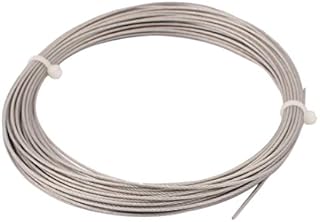 sourcingmap 10M Length 1mm Diameter Plastic Coated Flexible Steel Wire Cable Rope Silver Tone