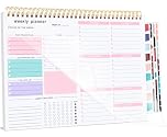 Weekly Planner To Do List Pad, Undated Weekly Planner Notebook 52 Tear off Sheets─To Do List Notebook for Study Work, Includes 4 Sheets of Stickers, 22 X 28 cm-Pink-1 Year of Use