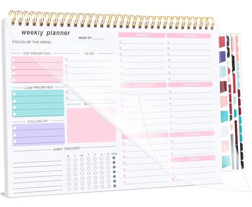Weekly Planner To Do List Pad, Undated Weekly Planner Notebook 52...